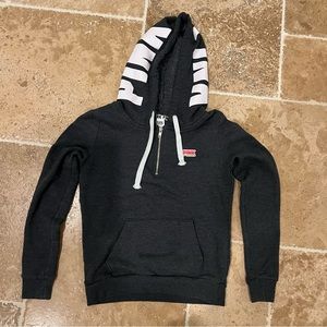 PINK Women’s XS Gray 1/2 Zip Pullover Hoodie